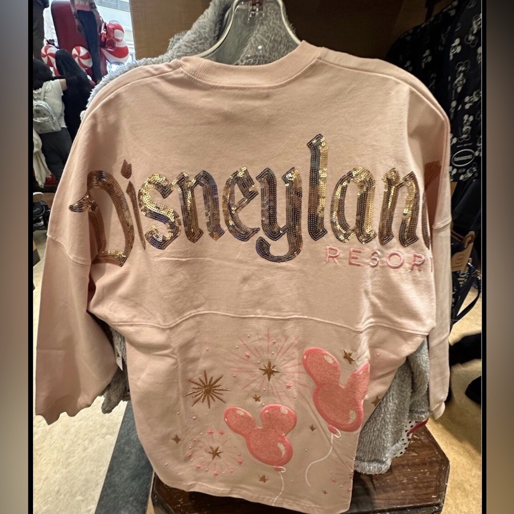 Disney Pink Long Sleeve Tee with Sequin Disneyland Logo size large price $90